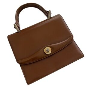Brown Leather Top Handle Bag